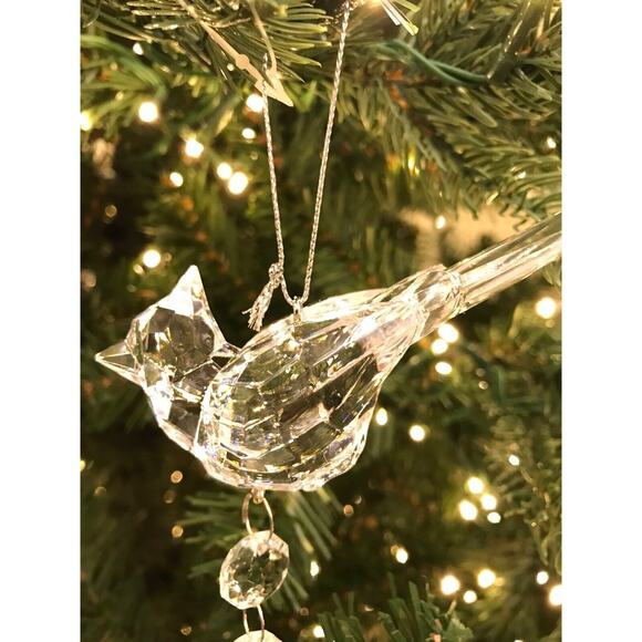 Cardinal Ornament Crystal Clear Sparkling Sun Light Catcher Christmas Bird - Picture 2 of 5